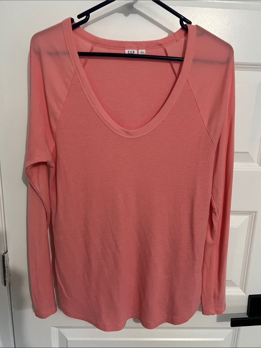 GAP Coral Long Sleeve Scoop Neck Top